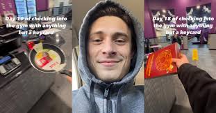 Guy Checks Into Gyms With Random Items: Frying Pans, Food