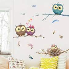 Unique Colorful Cartoon Owl Family Wall Stickers Baby Room Decor Mural Poster Ebay Owl Wall Mural Wall Mural Poster Baby Room Wall Stickers
