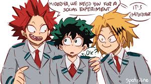 Social Experiment As Kirishima And Kaminari Call It Lol Make Midoriya Call Bakugou By His Real Name Last My Hero Academia Manga My Hero Academia Anime Funny