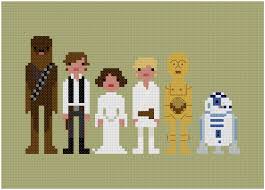 14 count aida design area: Star Wars Cross Stitch Pattern
