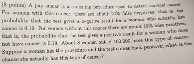 With this test, it will detect the cervical cancer cells in its initial phase. Solved 8 Points A Pap Smear Is A Screening Procedure Use Chegg Com