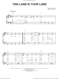 Add7the wheat fields waving and the dust. Guthrie This Land Is Your Land Sheet Music For Piano Solo Pdf