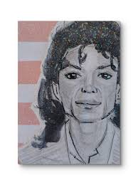 Trading card-sized watercolor art with gold ink