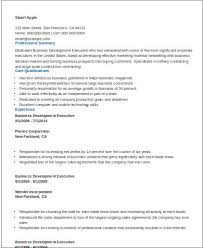 sample business development executive