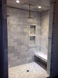 Minimalist master bathroom with glass shower cabin. Layout Your Restroom With A Touch Of Art By Adding The Most Effective Floor Tiles Or Porcelains At Bathroom Remodel Shower Bathrooms Remodel Farmhouse Shower