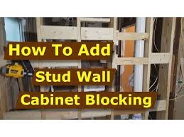 How To Add Cabinet Wall Blocking To Stud Walls Kitchen Cabinet Installation Youtube Installing Cabinets Stud Walls Installation