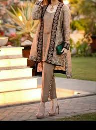 Front Open Double Shirt Dresses Frocks Designs 2020 2021 Collection Winter Fashion Outfits Pakistani Gowns Pakistani Dresses