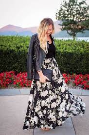 Zara Leather Jacket Crop Top Floral Maxi Skirt Early Fall Fashion Sunset Lake George New York Fashion Skirt Fashion Autumn Fashion Women