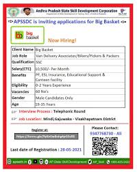 The market basket job application form can be completed online, which means that all you need to apply for a new career is an internet connection and a. Apssdc Recruitment 2021 Big Basket Visakhapatnam