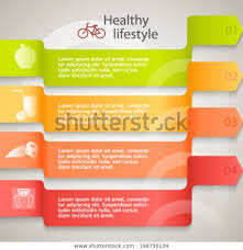 Healthy Lifestyle Organic Food Icons Modern Stock Vector
