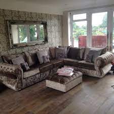 Chesterfield sofa couch sessel hocker leder. Corner 799 Chesterfield Crushed Velvet 5 Seat Corner Set In Silver Traditional But Modern Any Colour Available To Match Wohnzimmer Design Haus Lounge Design