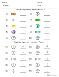 Fractions Worksheets | Printable Fractions Worksheets for Teachers