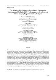 Jobs now available in negeri sembilan. Pdf The Relationships Between Stress Level Ergonomics Interpersonal Skills And Job Performance A Case Study At Wisma Negeri Negeri Sembilan Malaysia Muhammad Zahid Bin Zainal And Maimon Hussein Academia Edu