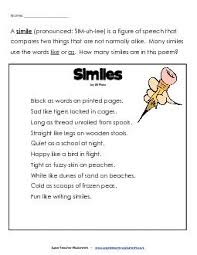 Pin By Tiara Robinson On Students Simile Poems Similes And Metaphors Poetry Lessons