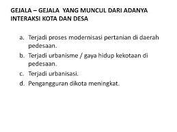Interaksi Kota Dan Desa Geografi Kota Petani