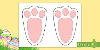 Free printable easter bunny feet template simple made pretty. Easter Bunny Footprints Template Primary Resources