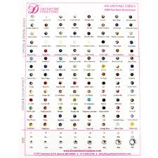 Swarovski 2088 Xirius Rhinestones Flatback Color Chart