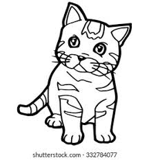 cartoon cat coloring page vector stock vector royalty free 332784077 shutterstock