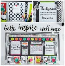 Black And White Polka Dot Classroom Decor Black White Stylish Brights Schoolgirlstyle Www Schoolgirlstyle Com Trendy And Stylish Classroom Deco Polka Dot Classroom Alphabet Line Classroom Themes