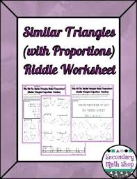 Geometry Similar Triangles Proportions Practice Riddle Worksheet Similar Triangles Worksheets Riddles
