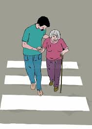 Pedestrian Crossing Image Of A Man Helps Old Woman Crossing Road Affiliate Image Crossing Pedestrian Stock Illustration Illustration Creative Icon