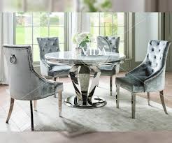 Check out our extendable dining table round selection for the very best in unique or custom, handmade pieces from our kitchen & dining tables shops. Vida Living Arturo Grey Marble Round Dining Table Furnituredirectuk Net