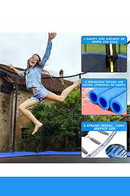 Trampoline For Kids 14 12 10ft Trampoline Outdoor Backyard Trampoline With Safety Enclosure Net Boundi In 2020 Backyard Trampoline Trampoline Workout Kids Trampoline