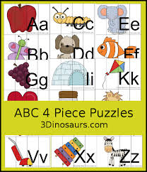 Use these resources to find free printables for kids and parents. Abc 4 Piece Puzzles For The Whole Alphabet 3 Dinosaurs
