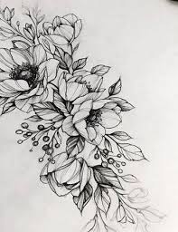 Black And White Outline Flower Tattoo Designs Pin On Malarstwo