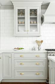 Light French Gray Sherwin Williams Bathroom Cabinet Color And Brass Hardware For Master Bath Love In 2020 Kitchen Trends Kitchen Cabinet Design Kitchen Inspirations