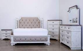Target / furniture / antique white furniture. Vintage Furniture Charleston Nero White Queen 4 Piece Bedroom Set Mic Char Qhbnw Fb Rs Dr Mr Ns Miskelly Furniture