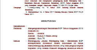 Wednesday, september 23, 2015 pendidikan edit. Contoh Format Sk Bendahara Tk Untuk Bop 2018 Operator Nusantara