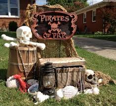 Add ocean backdrops and custom pirate banners to welcome guests. Other Major Upgrade For Sign For My Yard Pirate Halloween Decorations Pirate Decor Halloween Yard Displays