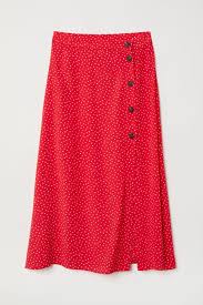 Creped Skirt Red White Dotted Women H M Us Kiyafet Etek Etek Modelleri