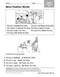 More Position Words English Learners 8 2 Kindergarten 2nd Grade Worksheet Position Words Preschool Worksheets Positional Words Kindergarten