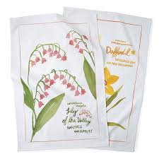 Birth Month Flower Tea Towels Kitchen Decor Uncommon Goods In 2020 Birth Month Flowers Month Flowers Printed Tea Towel