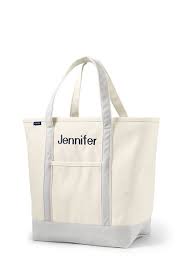 Large Natural Zip Top Canvas Tote Bag Grey No Monogram Canta Modelleri Canta