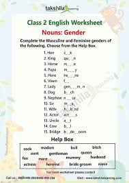 English worksheet for class 2. Worksheets For English Nouns Gender By Takshilarning Cbse Grammar With Answers Multi Fantastic Worksheet Samsfriedchickenanddonuts