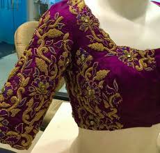 Check out our blouse floral pattern selection for the very best in unique or custom, handmade pieces from our shops. Zardosi Work Blouses With Floral Design Blouse Cream Black And White Polka Dot Blouses F Blouse Work Designs Maggam Work Blouse Designs Blouse Design Images