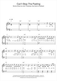 Justin timberlake was the executive music producer of the film. Justin Timberlake Can T Stop The Feeling Sheet Music Download Printable Pop Pdf Score How To Play On Piano Vocal Guitar Backing Track Sku 172317