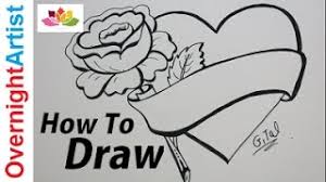 Beautiful Easy Drawing For Real Beginners How To Draw Heart Rose Banner Youtube Human heart drawing the most beautiful hearts that will inspire you. to draw heart rose banner