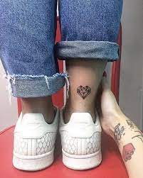 Black Diamond Heart Ankles Tattoo Diamond Ankle Tattoo Heart Ankle Tattoo Ankle Tattoo