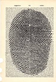 Fingerprint Dictionary Book Page Collage Art Print Book Page Art Fingerprint Art Dictionary Art Print