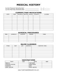 printable medical history forms fill out and sign