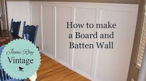 Place a nail every 10 inches or so on the top and bottom of the board to ensure it is fixed to the wall properly while the glue has time to dry. How To Do A Board And Batten Wall Youtube