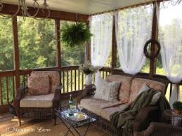 Inexpensive Sheer Curtains Add Privacy To Screened Porch 11 Magnolia Lane Screened Porch Curtains Screened In Porch Diy Porch Curtains