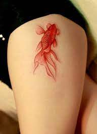 Chinese silk painting goldfish fish carp 15x11 traditional gongbi brush ink art. 50 Awesome Fish Tattoo Designs Cuded