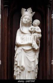 Fleury Abbey is one of the most celebrated Benedictine monasteries. Virgin  Mary and Child. Our Lady of Fleury. 14 th century. Saint Benoit sur Loire  Stock Photo