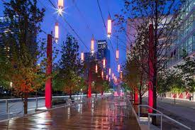 Catenary Lighting Installation At 39 Avenida Houston 39 Ronstan Tensile Architecture Light Installation Creative Lighting Parking Design