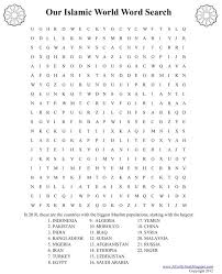 A Crafty Arab Our Islamic World Word Search Free Printable Today I Was Just Feeling A Bit Tired An Ramadan Activities Islamic Kids Activities Islamic World